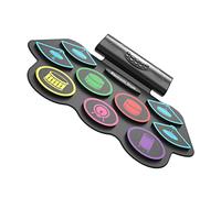 SUPVOX Portable Midi Drum Practice Pad Kit for Boys and Girls Adults Electronic Drum Set up Design Pedal Expansion Interface