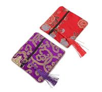 SUPVOX Portable Storage Bag for Guzheng Pipa Nails Coin Storage Pouch Stylish Embroidered Small Items Organizer Candy Bag with Zipper Closure and Travel Use