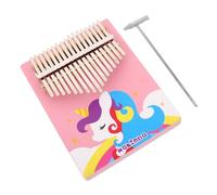 SUPVOX Portable Wooden Kalimba Thumb Piano for Beginners Travel-friendly Finger Instrument with Sound for Home School and Outdoor Music Activities in Pink Cartoon Horse Design
