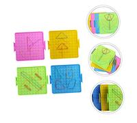 SUPVOX Primary School Nail Board Geometry Teaching Instrument with Elastic Bands Double Sided Pegboard Educational for Mathematics Learning and Preschool Geometry Education