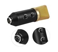 SUPVOX Professional Golden Condenser Microphone Reverberation Echo Function and Adjustable Stand Rack for Podcasting, Broadcasting, and Studio Recording