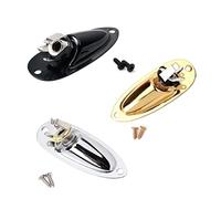 SUPVOX Professional Guitar Jack Plug Socket with Indented Jack Plate and Mounting Screws Steel Copper Construction for Electric Guitar and Bass Silver Finish