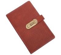 SUPVOX Pu Leather Lockable Check Book Desktop Document Organizer 24 Card Slots Combination Lock Secure Document Protection Office Financial Record Keeping for Checks Bank Cards