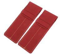 SUPVOX Pu Leather Pen Sleeve 2pcs Nurse Doctor Pen Organizer Pouch in Wine Red Reusable Compatible with Fountain for Medical and Office Use