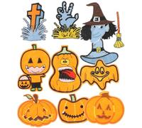 SUPVOX Pumpkin Skeleton Badge - Halloween Sew on Patch for Clothing Assorted Colors 8Cm X 5.7Cm
