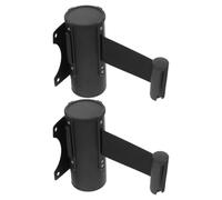 SUPVOX Queue for Meter Base Steel Stainless Polyester 2 Belt and 2pcs Wall-mounted Retractable Divider, Featuring Hazard Warning Tape Public Areas and Emergency Scenarios