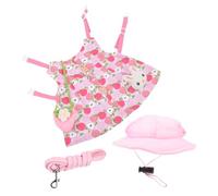 SUPVOX Rabbit Harness Vest Decorative Strap and Traction Rope, Peach Color, Medium Size, Suitable for Holland Lop and Dwarf Rabbits, Bunny Clothing for Outdoor Walking and Small Pets