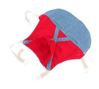 SUPVOX Rabbit Leash and Chest Strap Set Adorable Denim Costume for Small to Medium Pet Rabbits Suitable for Holland Lop and Dwarf Includes Red Sporty Hat for Outdoor Use