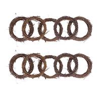 SUPVOX Rattan Wreath Ring DIY Wreath Decorations for Front Door Party Home Wall Hanging Decor 10 Pcs 10CM