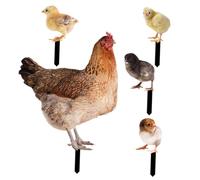 SUPVOX Realistic Acrylic Garden Chicken Stake Lawn Decor with Double-sided Printing Easy to Install Artful Hen and Chick Stakes for Patio Garden Backyard Decoration