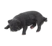 SUPVOX Realistic Black Pug Dog Figurine - Sleepy Puppy Sculpture Model - Educational Animal Cognitive Toy for Children & Collectible for Dog Lovers