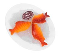 SUPVOX Realistic Ice Food Serving Display Tray for Party Photography Yellow Croaker King Crab Model for Educational Visual Marketing Props