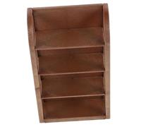 SUPVOX Realistic Miniature Supermarket Shelf Model for Dollhouse Deep Wood Color Display Rack for Mini Collectibles and Pretend Shopping Play Multipurpose Mini House Furniture Enhancing