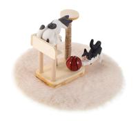 SUPVOX Realistic Wooden Miniature Cat Tree Tower for Scale Dollhouse Smooth Climbing Frame Model for Mini Scenes Dollhouse Accessories and Creative Photography