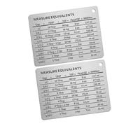SUPVOX Refrigerator Measurement Conversion Chart Measurement Equivalent Stainless Steel 2pcs for, Easy to Store Measurement Equivalent Baking and Cooking for Metal Door and Cabinet
