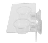 SUPVOX Reptile Feeding Bowl Dual Acrylic Suction Cup Feeder for Small Lizards and Geckos, Wall-Mounted Reptile Food and Water Dish with Replaceable Double Bowls for Terrarium Use