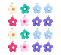 SUPVOX Resin Flower Charms Pendants Assorted Color 30pcs Flower Pendant Charms for DIY Jewelry Making for Earrings, Bracelets, Necklaces, and Key Chains