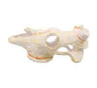 SUPVOX Resin Reptile Shelter Bull Skull Statue Unique Aquarium Ornament for Hiding Stylish Decoration for Tortoise and Fish Tanks for Indoor Reptile Habitats