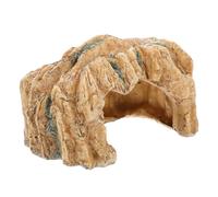 SUPVOX Resin Turtle Tanning Platform with Cave Hideout Realistic Reptile Turtle Cave for Basking and Hiding Pet Climbing Ramp and Shelter Decoration for Aquarium and Terrarium