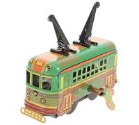 SUPVOX Retro Die Cast Tinplate City Bus Friction Powered Pull Back Double Sightseeing Vehicle for Boys Nostalgia Collectible Vintage Metal Play Car with Artistic Home Decor