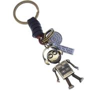SUPVOX Retro Robot Keychain Handmade Alloy Robot Key Ring Sci-fi Key Holder Decoration Birthday Men Women