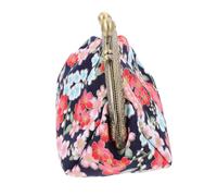 SUPVOX Retro Vintage Fabric Change Purse for Women, Portable Cherry Blossom Black Coin Storage Pouch, Handheld Card and Car Key Organizer, Compact Small Clutch Bag for Daily Use