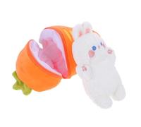 SUPVOX Reversible Carrot Bunny Plush Soft Stuffed Animal with Plush Material and PP Cotton Cozy Decorative Easter Birthday and Home Relaxation
