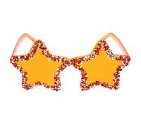 SUPVOX Rimless Star Shaped Sunglasses with Rhinestones Trendy Candy Orange Eyewear for Teens and Adults Party Cool Sun Glasses for Beach and Nightclub