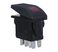 SUPVOX Rocker Switch Waterproof Red Reflective with 5 Pins Precision Crafted Plastic and Metal Construction for Rv Generator Start Stop Button Suitable for Outdoor Use and Nighttime