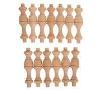 SUPVOX Roman Wooden Pillars 12Pcs Solid Hardwood Finials Carved Mini Columns for Staircase Balcony Decorative Wood Crafting