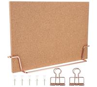 SUPVOX Rose Gold A4 Cork Memo Board with Desktop Stand Small Cork Bulletin Board for Office and Home for Notes and Reminders