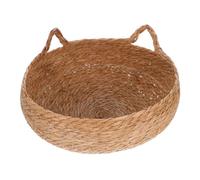 SUPVOX Round Woven Cat Bed Handmade for Indoor Cats Small Dogs Natural Material Comfortable Sleeping Nest Year-round Use Artisan Crafted Design