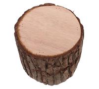 SUPVOX Rustic Hollow Cedar Wood Stump Decor 15cm Diameter X 15cm Height, Realistic Pine Bark Tree Stump for Wedding Aisle and Home Centerpieces, Natural Wood Round Stool for Tea