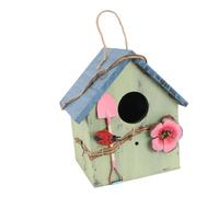 SUPVOX Rustic Wooden Hanging Bird Nest House Garden Ornament Birdhouse Feeder for Balcony Outdoor Decoration with Simple Elegant Design