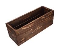 SUPVOX Rustic Wooden Planter Box for Balcony Outdoor Use, Large Rectangular Succulent and Herb Flower Pot, Natural Wood Material with Corrosion-resistant Finish, 40x14x15cm Window Sill