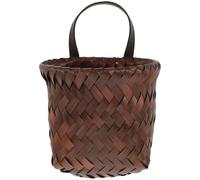 SUPVOX Rustic Woven Hanging Basket Wall-mounted Design for Kitchen Storage with Excellent Woven Craft, Made of Sturdy Pp and Pu Materials, for Breads and Cans, Kitchen Decor