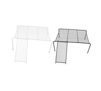 SUPVOX Rutin Chicken Cage Platform with Ladder for Small Pets Wear Resistant Iron Stand Shelf Exercise and Play Chicken Coop Accessory for Climbing Resting Feeding Black and White Large