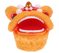 SUPVOX Safe Soft Dancing Lion Hand Puppet for Storytelling Interactive Chinese Animal Creative Puppet for Developing Dexterity and Imagination Red Hand Early Education