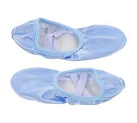 SUPVOX Satin Ballet Flats for Women Soft Sole Dance Shoes with Non Slip Grip Breathable Flexible Satin Surface for Training Stage Performances and Ballet Practice Sky Blue