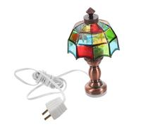 SUPVOX Scale Miniature Dollhouse Retro LED Desk Lamp Model Vintage Style Table Light for Dollhouse Decoration Battery Not Included Lightweight and Easy to Install Accessory