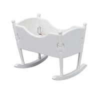 SUPVOX Scale Small Cradle Model for Dolly House White Mini Furniture Accessory with Lifelike Craftsmanship and Compact Doll Cot for Boys