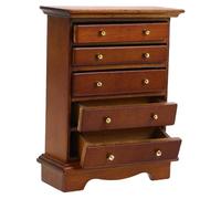 SUPVOX Scale Wooden Bedside Cabinet Mini Decorative Closet for Fairy Gardens Accessories and Dollhouse Interior Scene