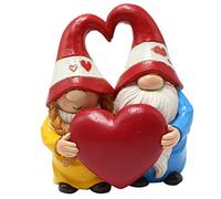 SUPVOX Scandinavian Red Resin Garden Ornaments Wedding Decoration Couple Craft Scene Decorative Gnome Jewellery Outdoor Accessories Lovers Sculpture