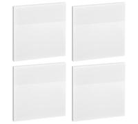 SUPVOX Self-adhesive Memo Pads Set 4pcs White 75x75mm Medium Note Stickers Multi-function Office and School Sticky Tabs for Home and Study