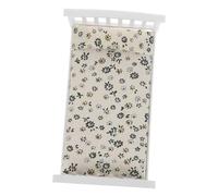 SUPVOX set doll bed dollhouse miniature bedroom furniture american scale cot girl crib bunk mini plastic kit floor generation decoration DIY boy girl home pillow print flower mattress decor