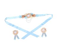 SUPVOX Set Floral Maternity Sash Set for Shower Includes Corsage and Belly Belt Stylish Accessories for Mom Dad Unique Handmade Photo Props for Gender Reveal and Special Events