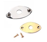 SUPVOX Set Guitar Jack Plate Guitar Input Jack Plate Silver Oval Iron Copper with Nickle Plating Mounting Screws Ready to Use and Bass Gorgeous Chic Music Accessories