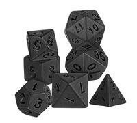 SUPVOX Set of 7 Black Acrylic Polyhedral Dice for Board Games and Role Playing, Featuring Large Numbers for Easy Reading and Smooth Rolling, for Parties and Weddings