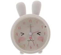 SUPVOX Silent Cartoon Cat Alarm Clock for Small Silicone Bedside Clock with Night Light without Battery White Bedroom Decor