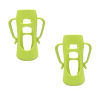 SUPVOX Silicone Baby Bottle Cover Protective Sleeve for Wide Neck Feeding Bottles Drop Resistant Heat Insulation Case Green Large Size 2pcs for Infants